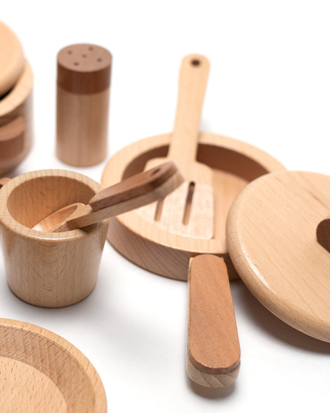 Wooden toys - Cooking set/dining set - Montessori - Open ended toys