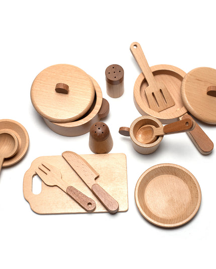 Houten speelgoed - Kookset/eetset - Montessori - Open einde speelgoed