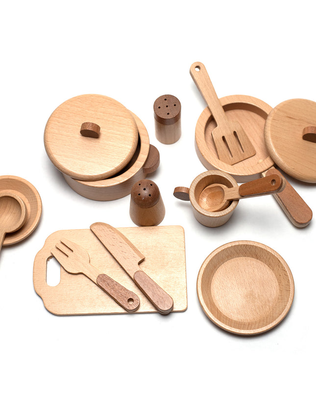 Wooden toys - Cooking set/dining set - Montessori - Open ended toys
