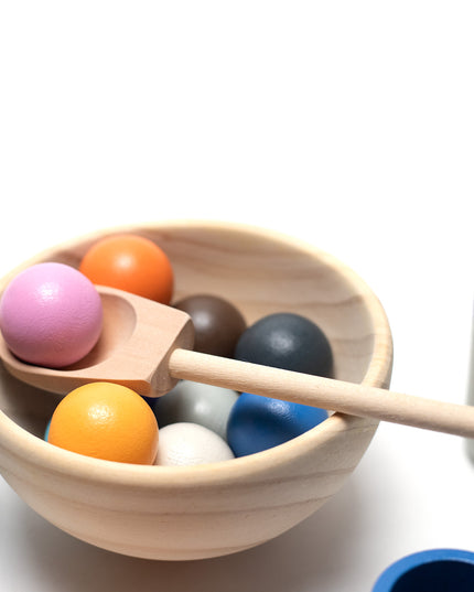 Houten speelgoed kopjes en ballen set - Montessori - Open einde speelgoed