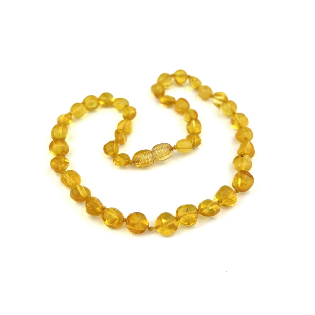 Baby/Kind – Barnsteen ketting – lemon ronde kraaltjes – 33cm