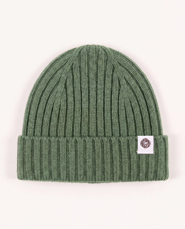 Merinowol Gebreide Baby Muts - Sage