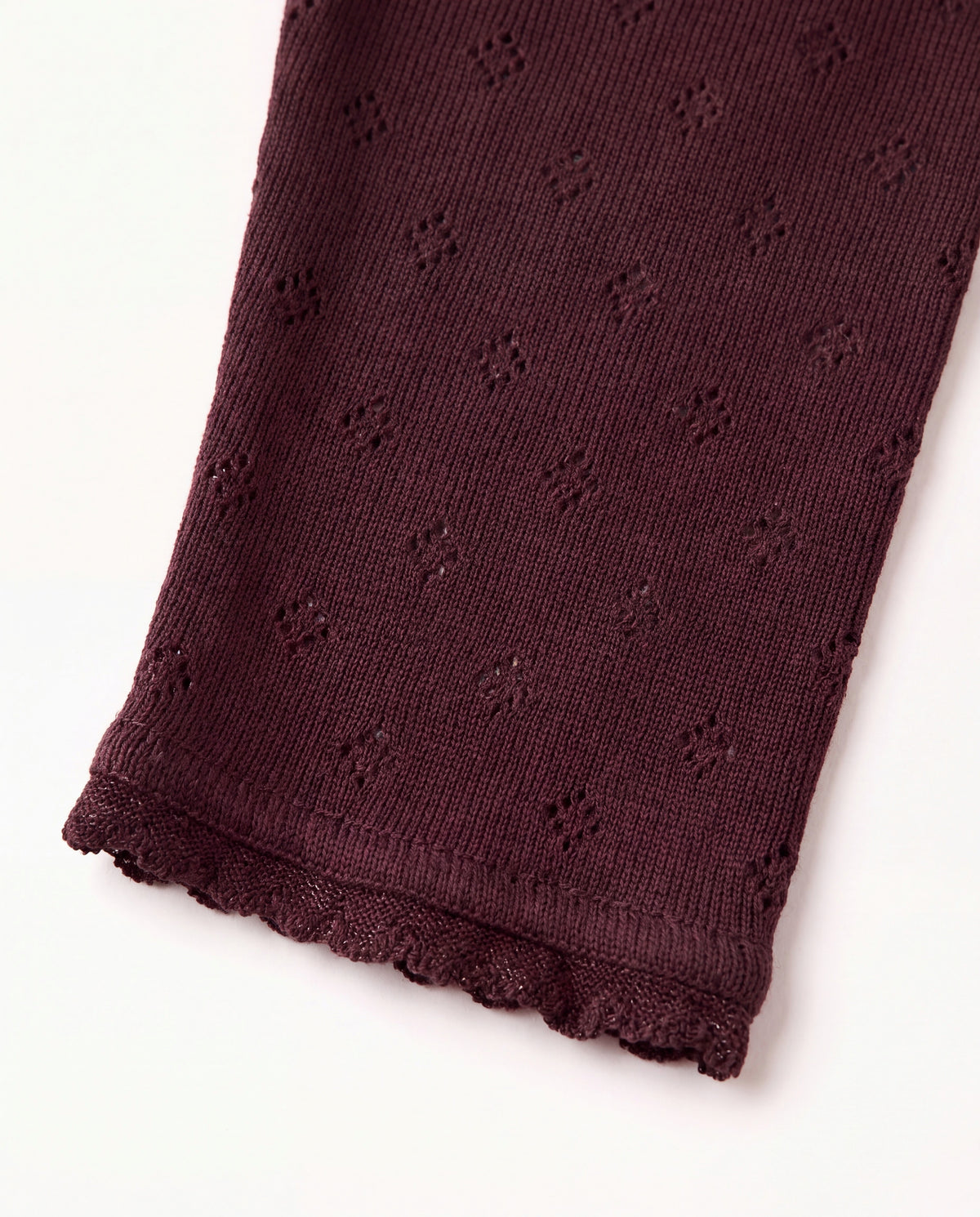 Wollen broekje pointelle - merinowol - Rose Brown