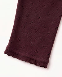 Wollen broekje pointelle - merinowol - Rose Brown – afbeelding 4