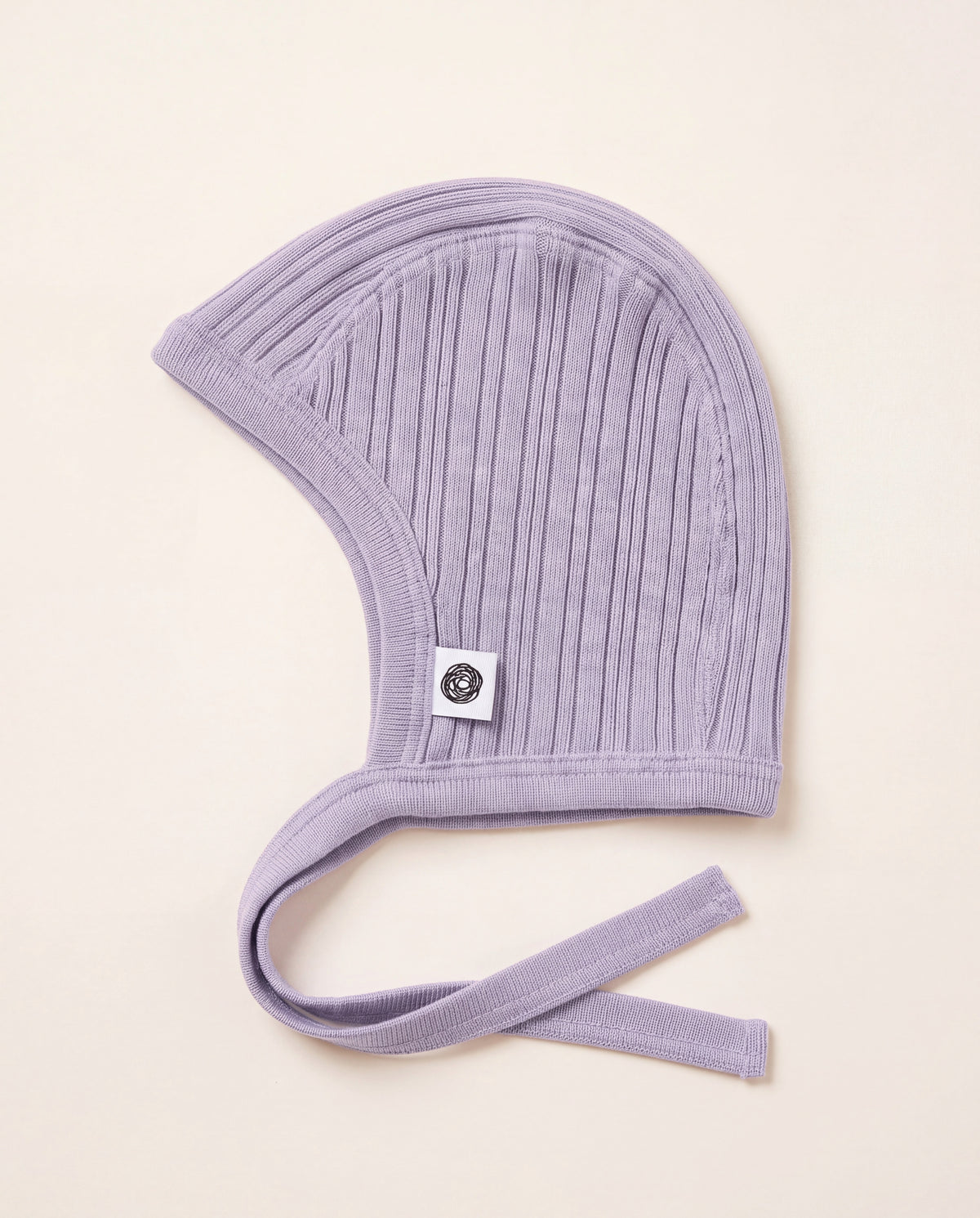 Wollen strikmutsje rib - merinowol - Lavender Frost