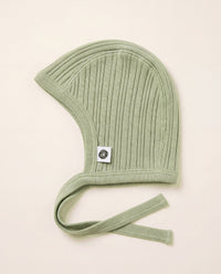 Cuffietta di lana con fiocco a coste - lana merino - Lint – immagine 2