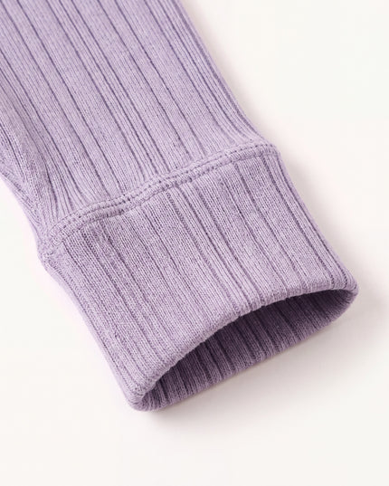 Uldbukser i rib - merinould - Lavender Frost