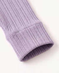 Pantalón de lana en canalé - lana merino - Lavender Frost – imagen 3