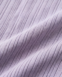 Pantalón de lana en canalé - lana merino - Lavender Frost – imagen 4