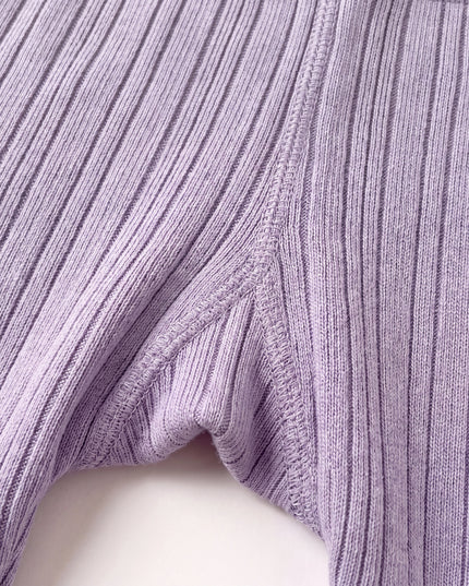 Uldbukser i rib - merinould - Lavender Frost