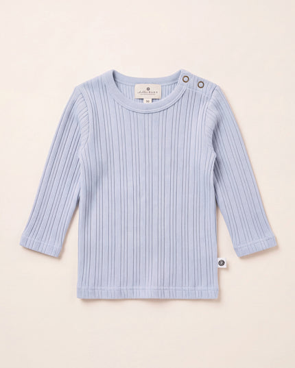 Maglia di lana a coste - lana merino - Arctic Ice