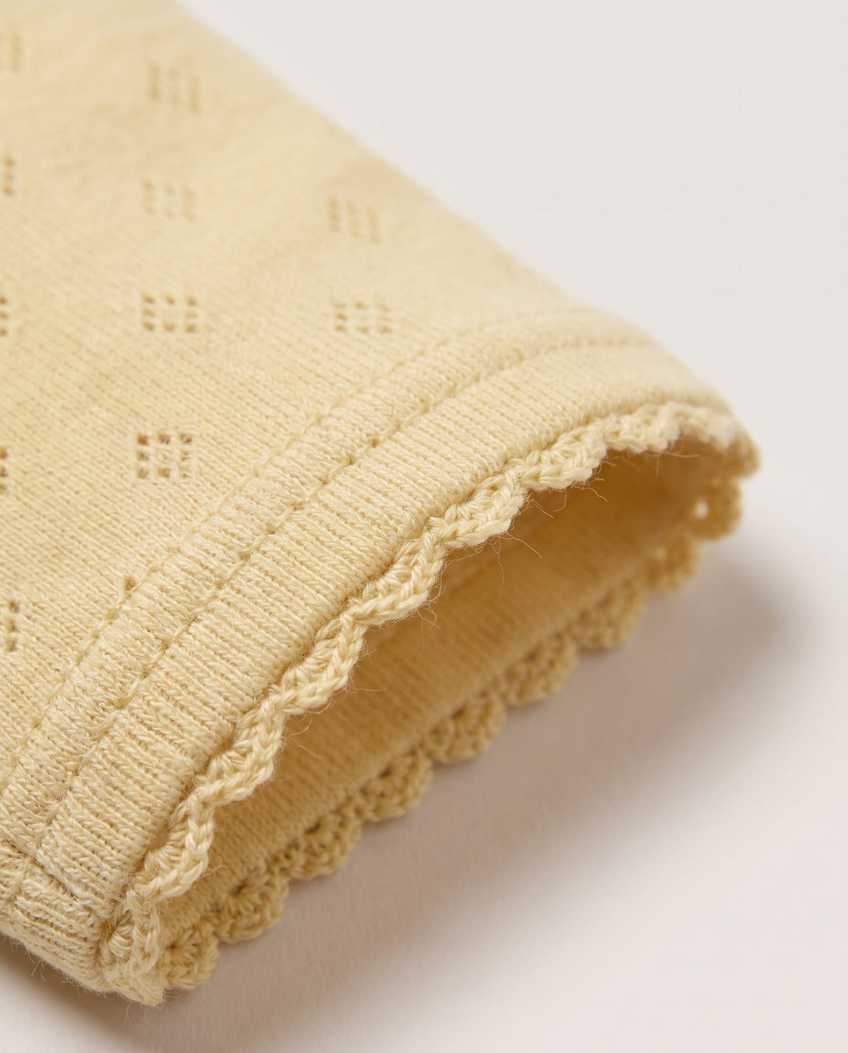Wollen romper lange mouwen pointelle - merinowol - Dusty Yellow