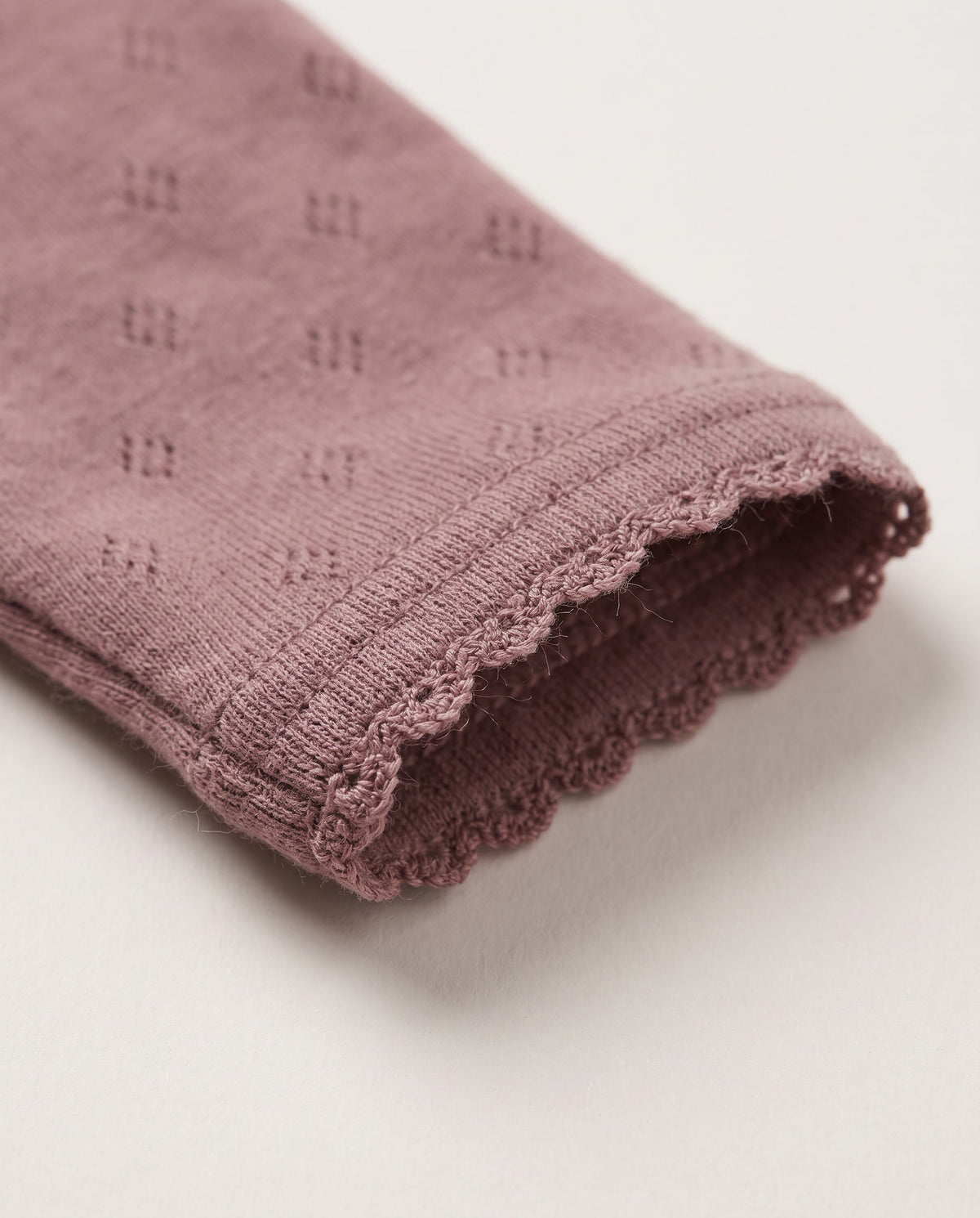 Wollen romper lange mouwen pointelle - merinowol - Rose Brown