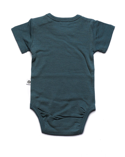 Merinwol romper korte mouwen - merinowol  - Orion Blue