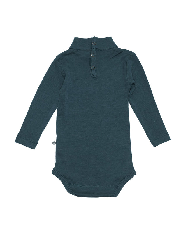 Wollen romper lange mouwen met col - Merinowol - Orion Blue