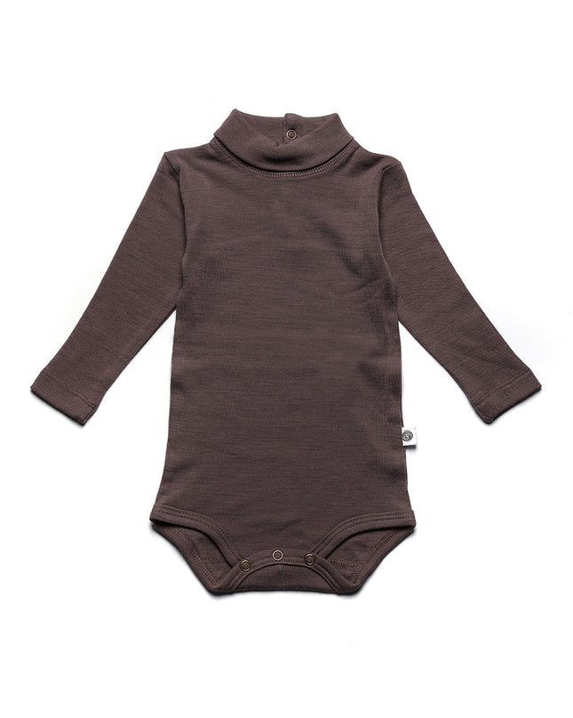 Wollen romper lange mouwen met col - Merinowol - Peppercorn