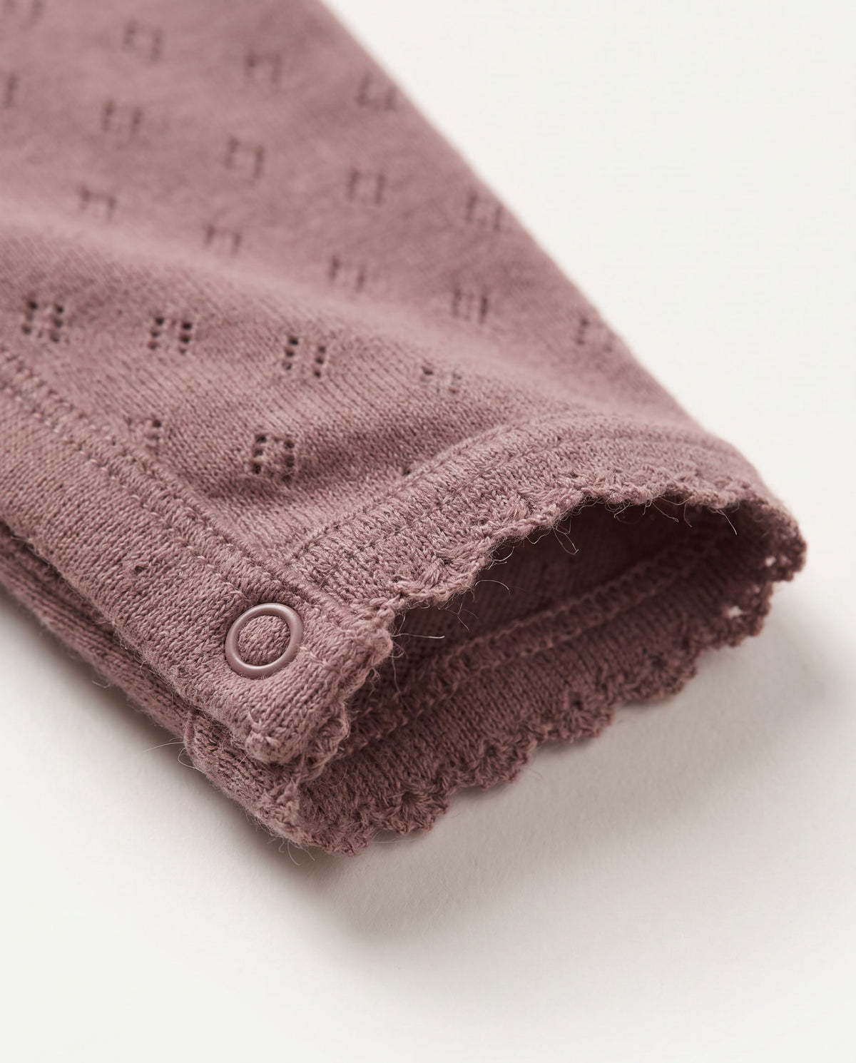 Uld heldragt i pointelle - merinould - Rose Brown
