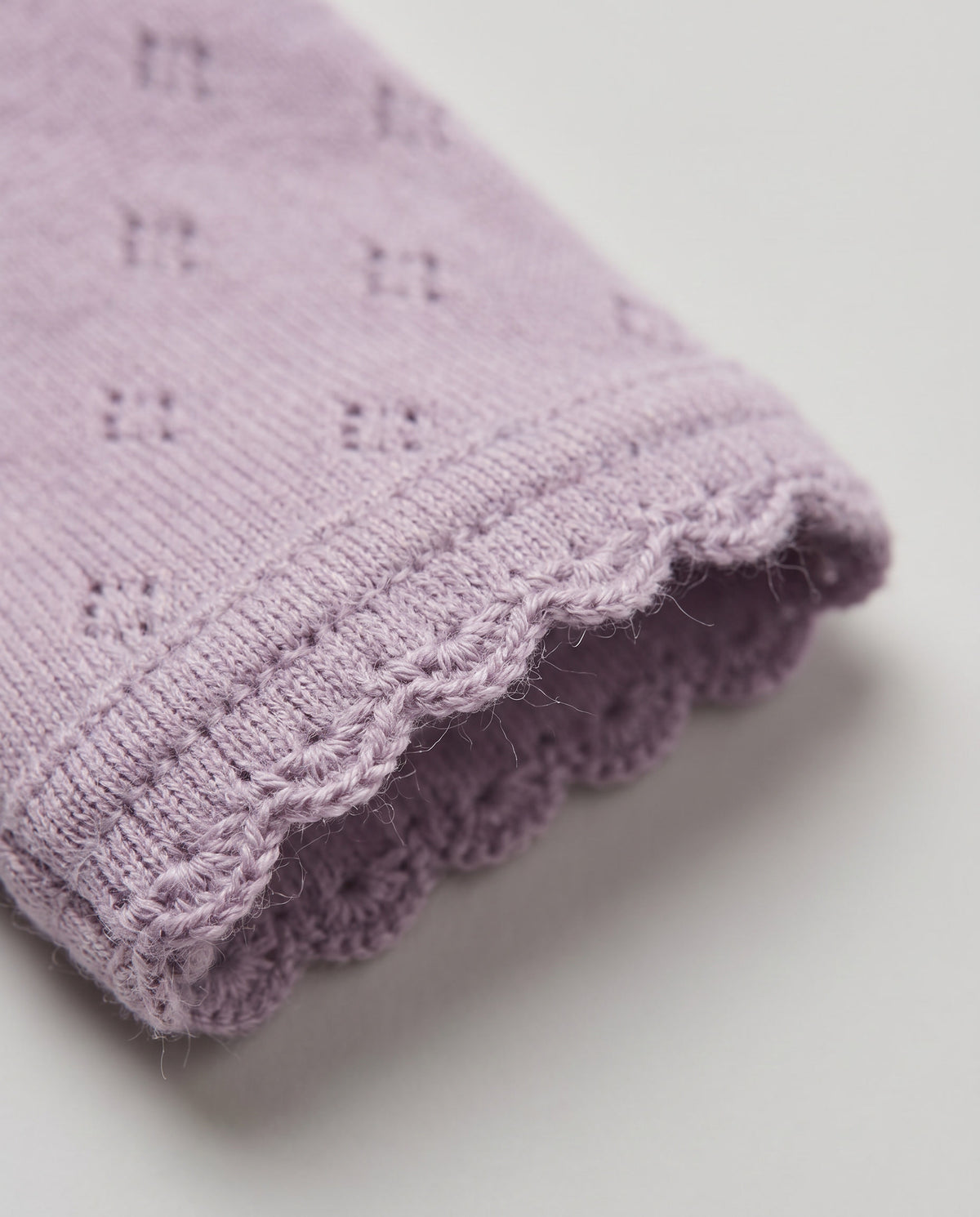 Woll-Strampler in Pointelle - Merinowolle - Lavender Frost