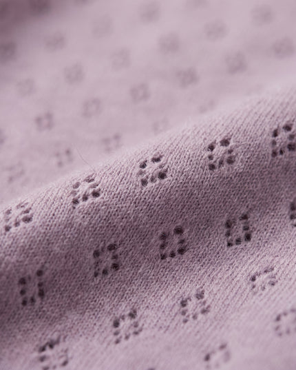 Uld heldragt i pointelle - merinould - Lavender Frost