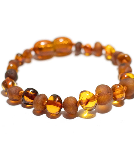 Baby/Child – Amber bracelet - Round beads - Polished - 14cm