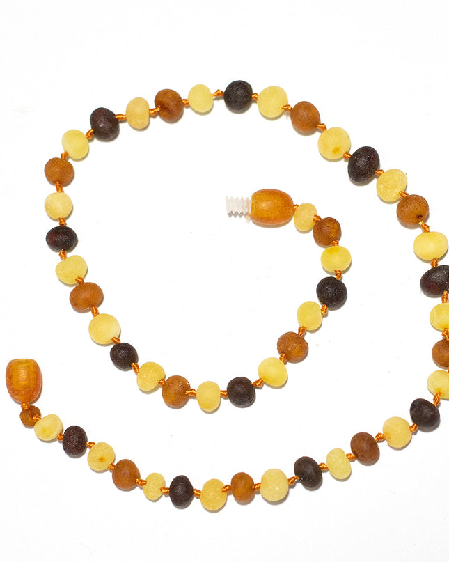 Baby/Kind – Barnsteen ketting – ruwe ronde kraaltjes – 33cm - 4 kleuren