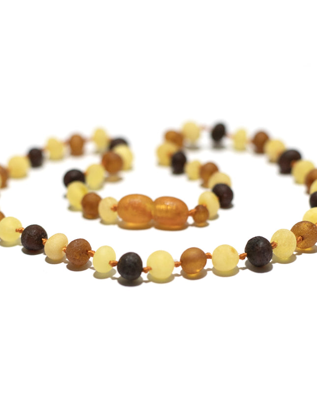 Baby/Kind – Barnsteen ketting – ruwe ronde kraaltjes – 33cm - 4 kleuren