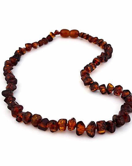 Baby/Kind – Barnsteen ketting – afgevlakte  gepolijste kraaltjes - 33cm - Bruin - Lille Barn - With ♥ for the smallest