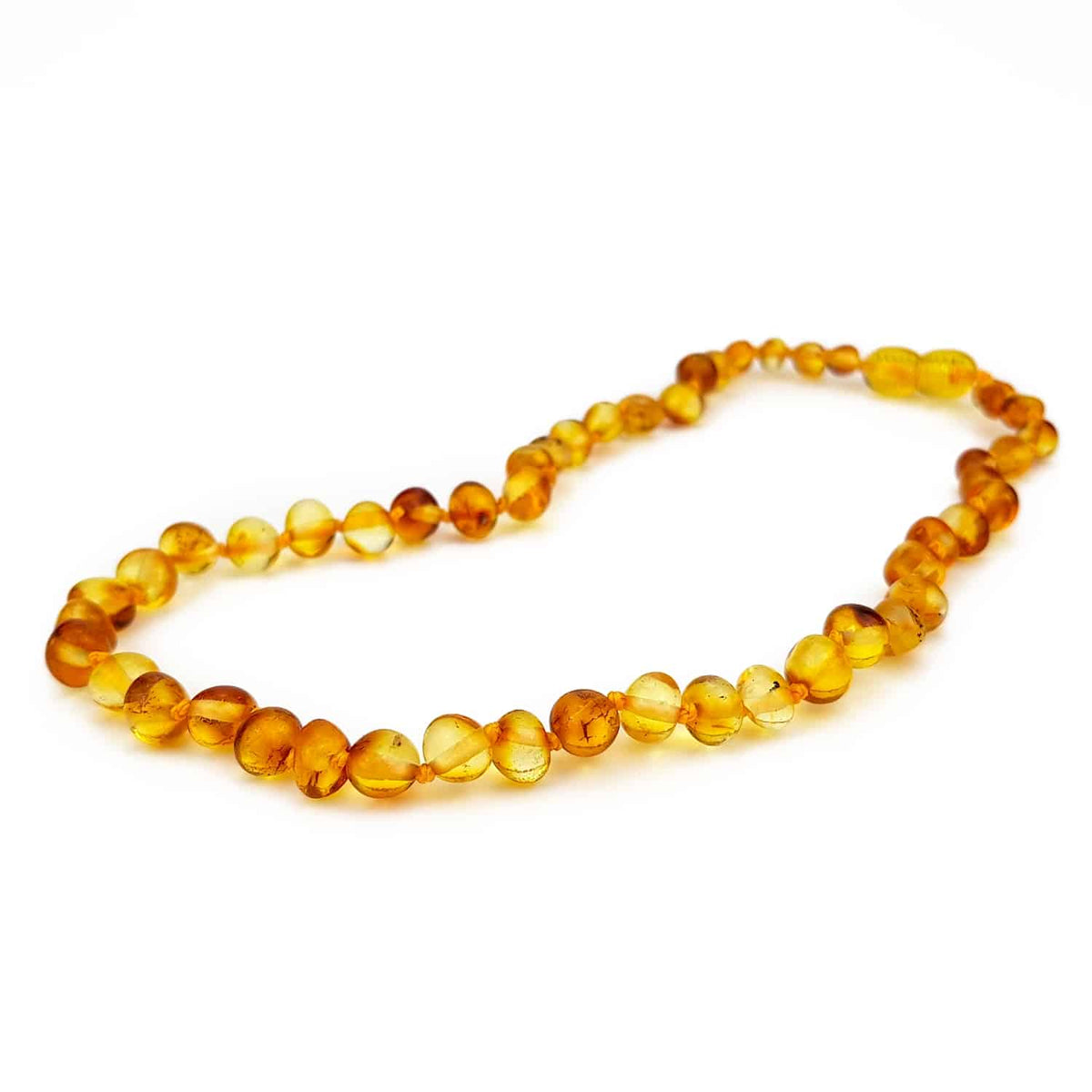 Baby/Kind - Barnsteen ketting - honing  - gepolijste ronde steentjes - 33cm