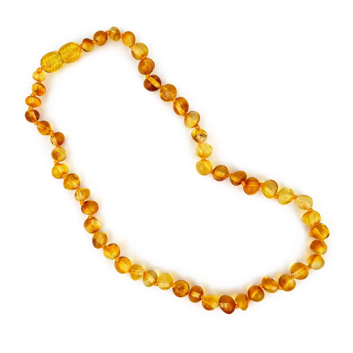 Baby/Kind - Barnsteen ketting - honing  - gepolijste ronde steentjes - 33cm
