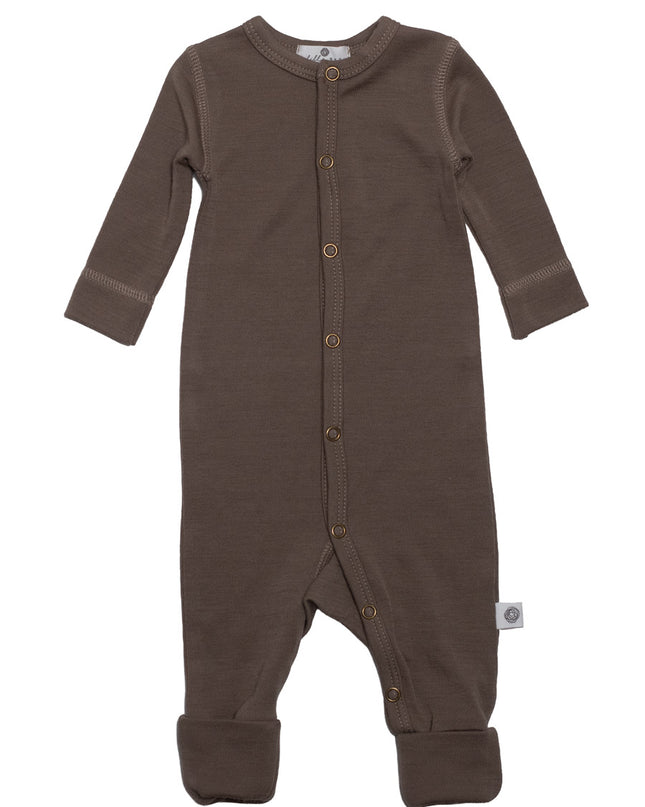 Wollen baby pakje / playsuit - Merinowol - Walnut