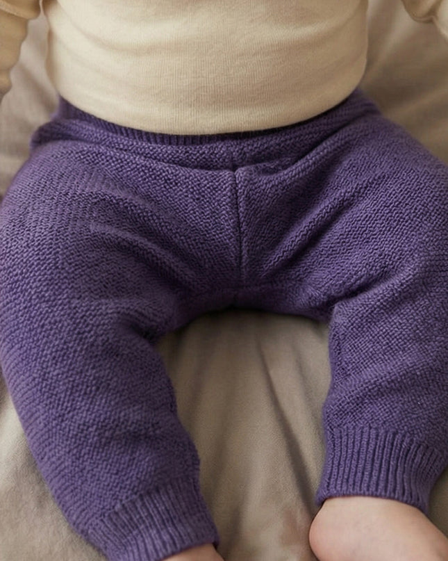 Baby-Strickhose aus Merinowolle – Violett