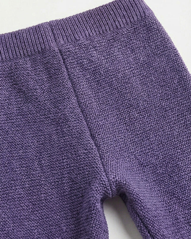 Baby-Strickhose aus Merinowolle – Violett