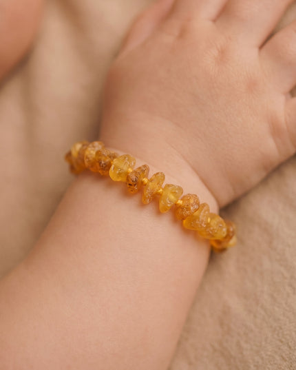 Baby/Kind - Bernsteinarmband - Chips - Rohperlen - 14 cm