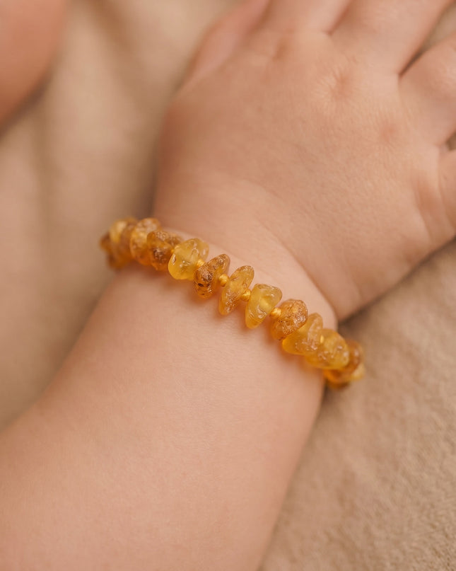 Baby/Kind - Bernsteinarmband - Chips - Rohperlen - 14 cm