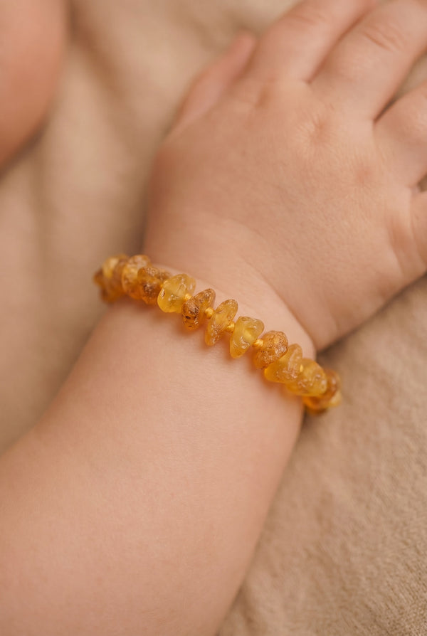 Baby/Kind - Bernsteinarmband - Chips - Rohperlen - 14 cm