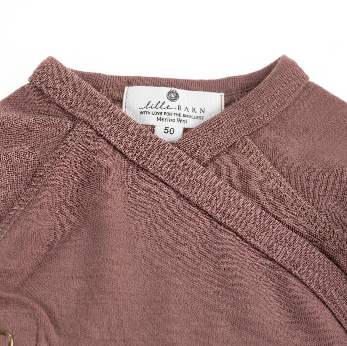 Wickelpullover aus Babywolle – Merinowolle - Twilight Mauve