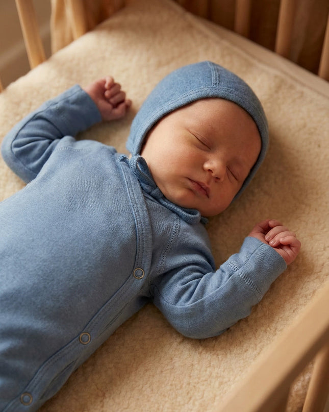 Wollen boxpakje / kruippakje – Merinowol - Blue Fog