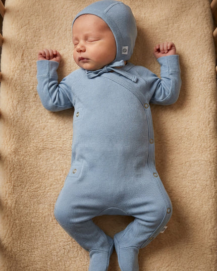 Wollen boxpakje / kruippakje – Merinowol - Blue Fog