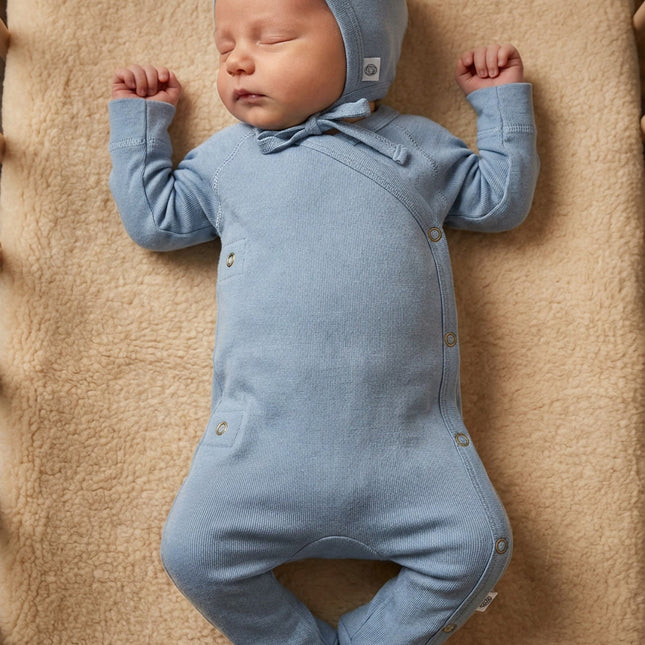 Wollen boxpakje / kruippakje – Merinowol - Blue Fog