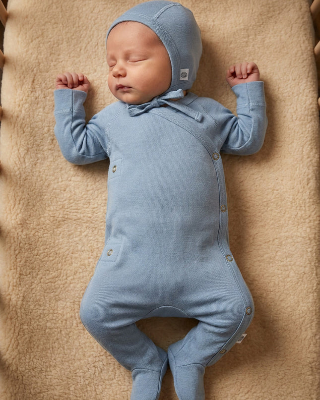 Wollen boxpakje / kruippakje – Merinowol - Blue Fog