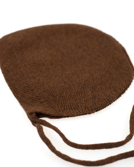 Wollen Strikmuts Baby Gebreid - Merinowol - Brunette