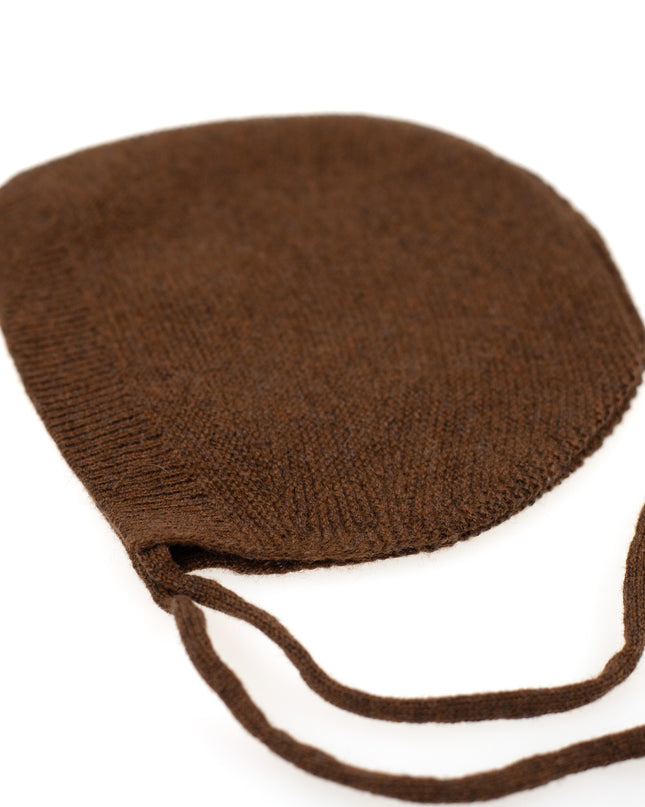Wollen Strikmuts Baby Gebreid - Merinowol - Brunette