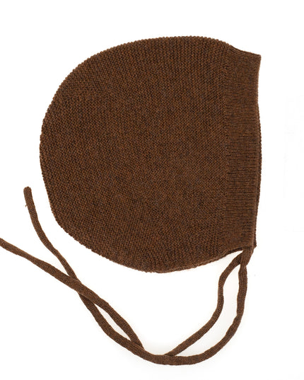 Wollen Strikmuts Baby Gebreid - Merinowol - Brunette