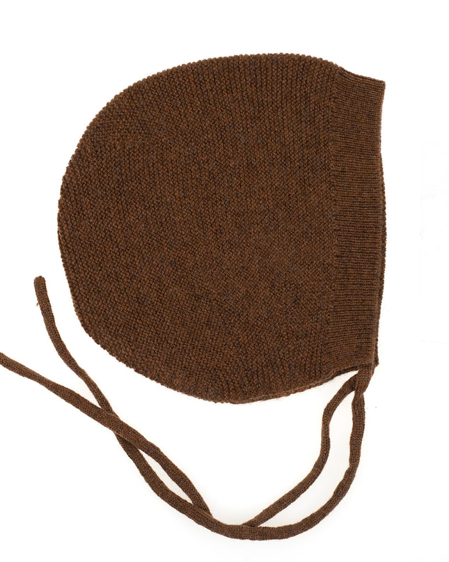 Wollen Strikmuts Baby Gebreid - Merinowol - Brunette