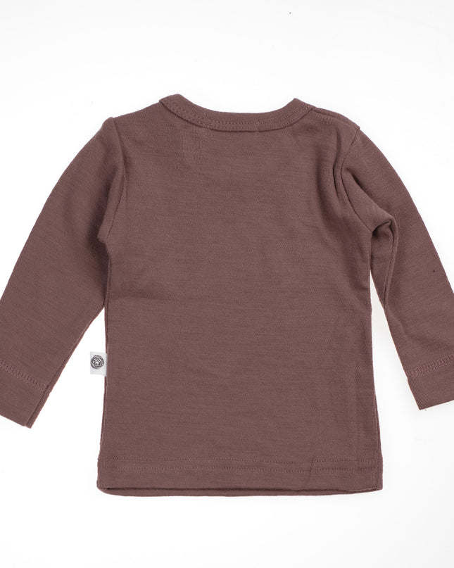 Wollen Baby- en kindertrui / long sleeve shirt – Merinowol - Twilight mauve - Lille Barn - With ♥ for the smallest