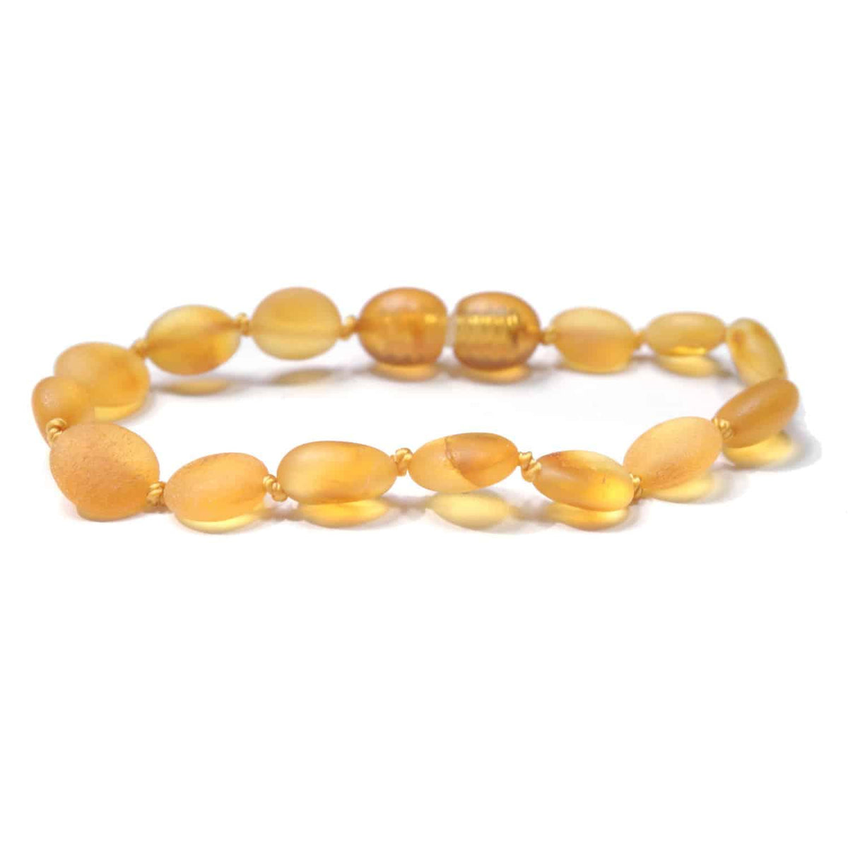 Baby/Kind - Barnsteen armbandje - Ovalen ruwe kraaltjes