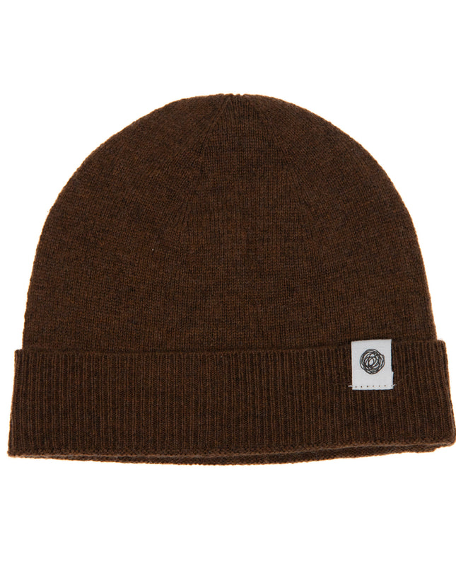 Wollen Baby Muts Gebreid - Merinowol - Brunette