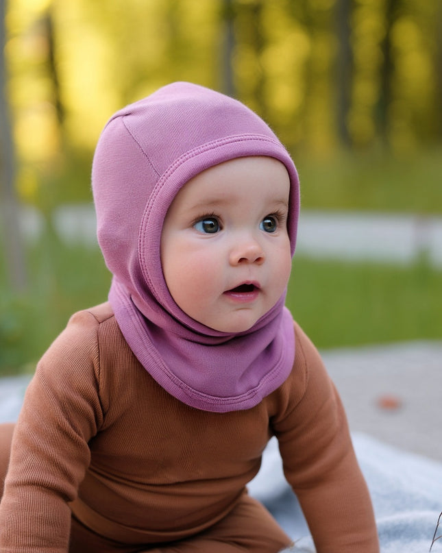 Wollen Kinder Balaclava / Bivakmuts - Lavender Mist
