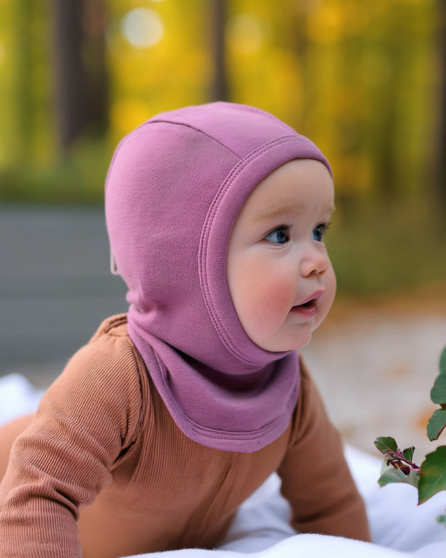 Wollen Kinder Balaclava / Bivakmuts - Lavender Mist