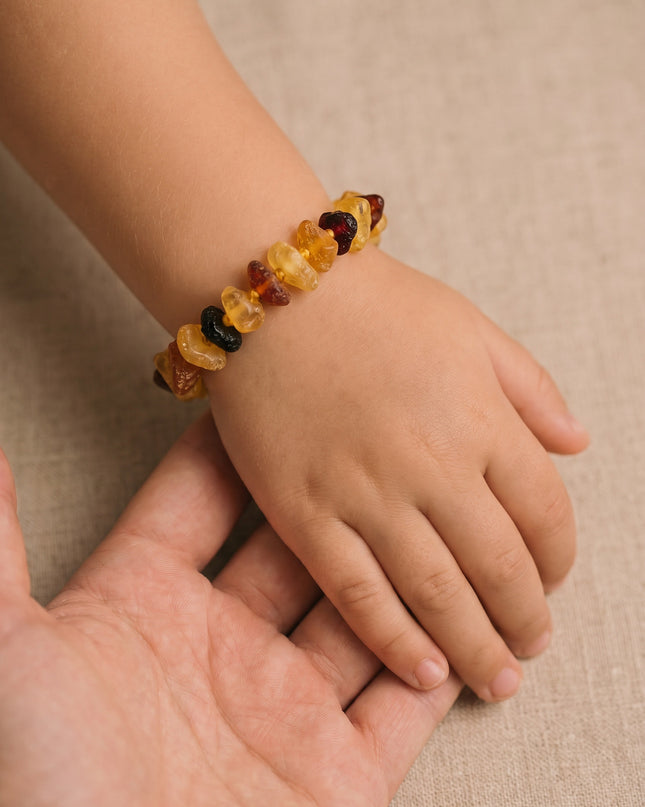 Baby/Kind - Bernsteinarmband - Chips - Rohperlen - 14 cm
